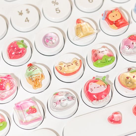 Cat Desserts Puffy Stickers 3D Cute Cartoon Animal Ice Creams Stickers Kawaii Mini Turtles Stickers for Scrapbooks Planner Journals Laptops Phone Case