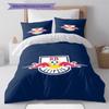 Set de așternut cu model logo RB Leipzig Cearșaf de pilotă Față de pernă Decor pentru casă Cadou (1 * husă de pilotă + 2 * fețe de pernă, fără miez)