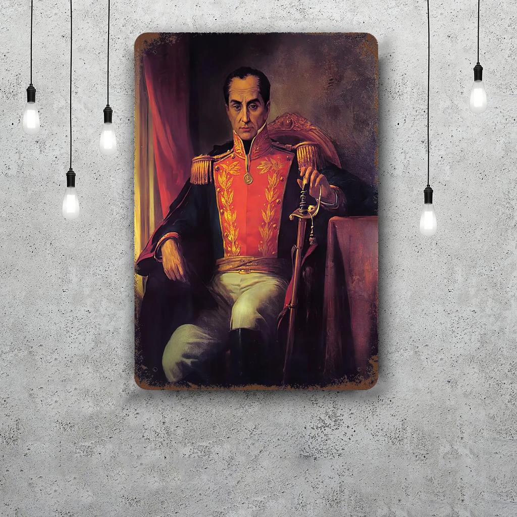 Simon Bolivar Metallschilder Wanddeko Vintage Blechschilder Captain Metallposter Dekor für Bar Kneipe Club Wanddekoration