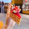 Slow Rebound Strawberry Mille-Crêpe Cake Keychain Simulation Food Shape Stress Toy  Home Office