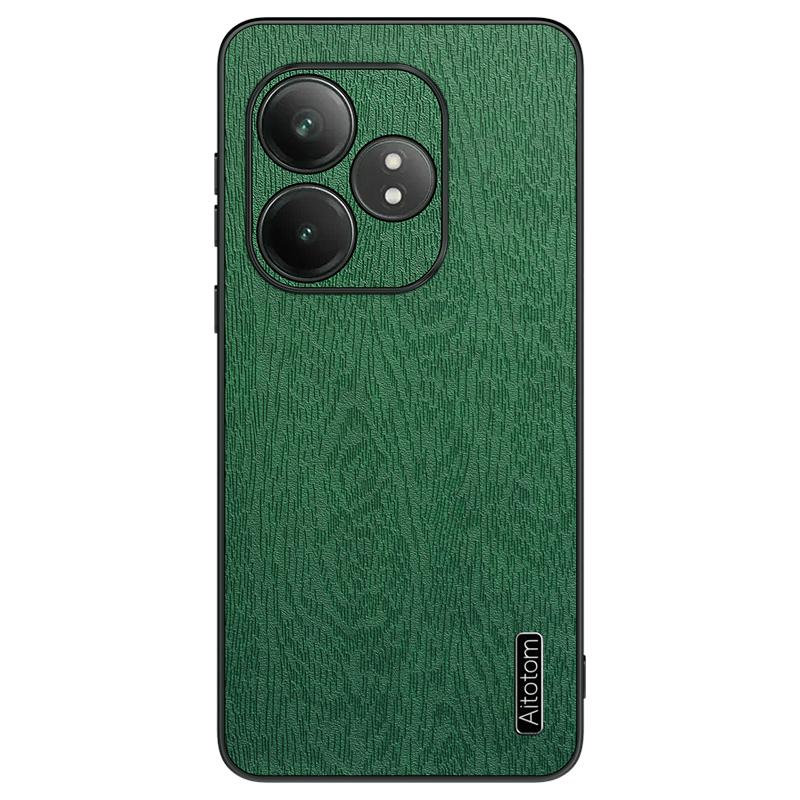 For Realme GT Neo6 SE 5G Cases PU Leather+PC+TPU Anti-drop Wood Texture Phone Cover