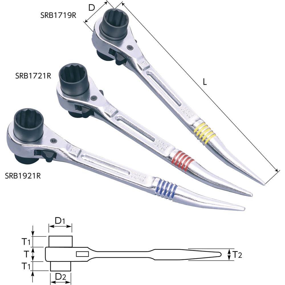 Supertool Super Ratchet Wrench with Bent Handle SRB1721R