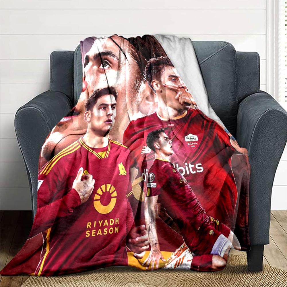 Roma Football Star Collage Print Flannel Fleece Blanket Soccer Sports Soft Warm Throw Blanket Sofa Couch Bedroom Home Decor Fan Gift