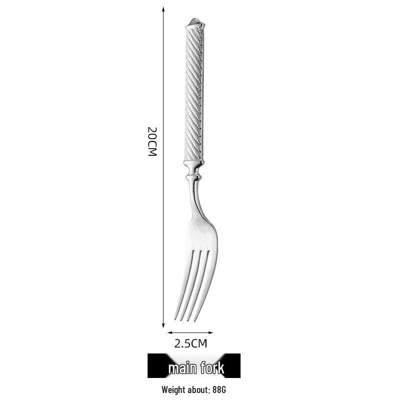 304 Stainless Steel Steak Knife Fork Spoon Set with Thickened Jute Rope for Western Cuisine