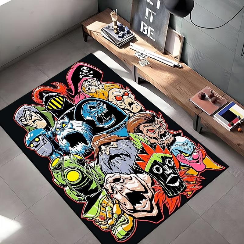 "Colorful Cartoon Horror Monsters Pattern Carpet for Living Room Decor" Suitable for use as an anti-slip for living room bedroom sofas