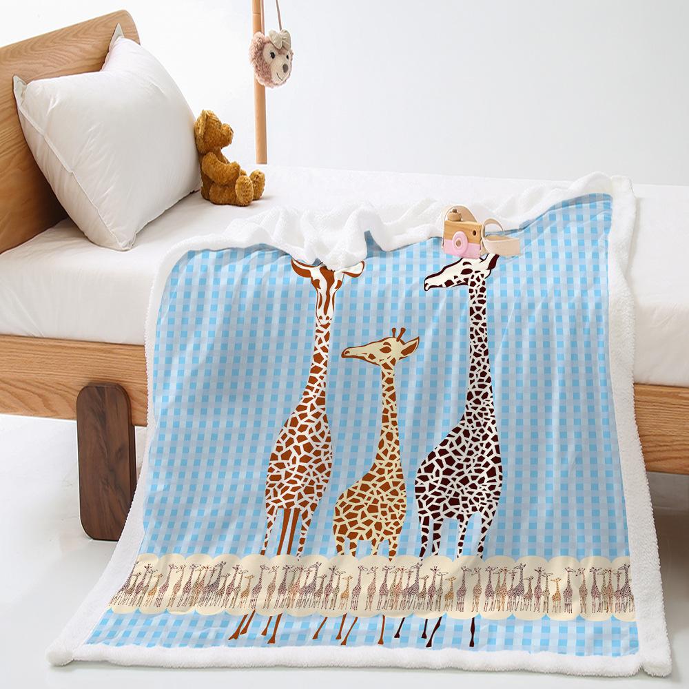 Blanket Animal Giraffe Digital Printed Lamb Fleece Crystal Fleece Blanket