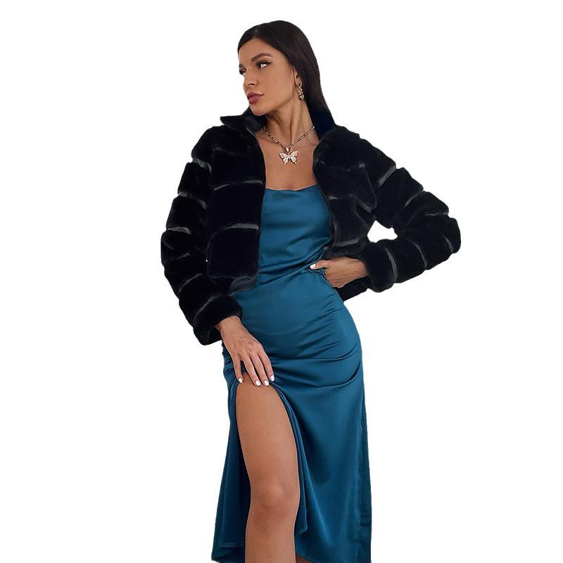 European & American Spliced Rex Rabbit Fur Coat - Women's Trendy Haining Short Style