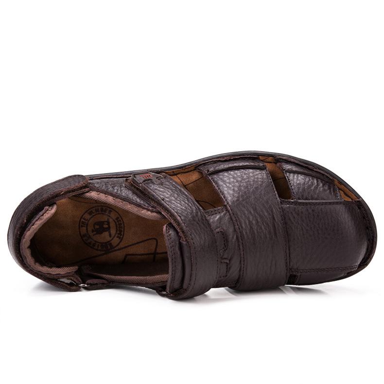 Fashion men beach shoes high quality Cow Leather sandals for men Men sandals Retro summer shoes genuine leather sandalslgb5