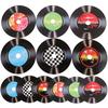 12Pcs Retro Vinyl Record Decoration Wall Stickers Paper Records Home Decor Music Naments Fake Discs Art Black White Colorful