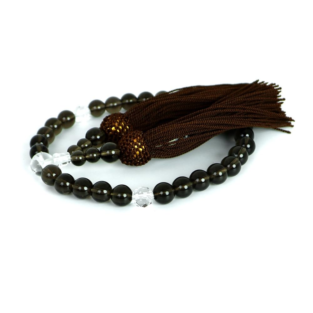 Informal Buddhist Prayer Beads for Women and Children, Natural Stone, Smoky Quartz