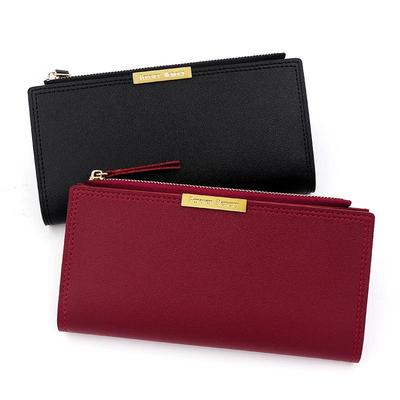 Nová dámská dlouhá peněženka v korejském stylu s mnoha přihrádkami na karty a zipem, design kabelky a crossbody