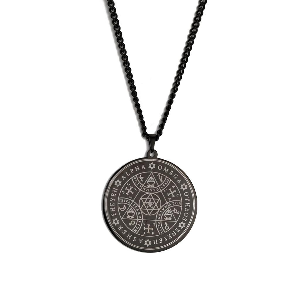 Tetragrammaton Amulet Pendant Necklace Enochian Angel Magic Amulet Alpha Otheos Eheyeh  AGLA Amulet Talisman Necklace Accessories