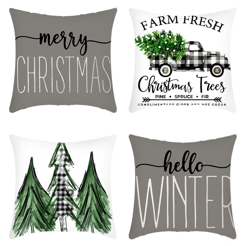 Popular Christmas Pillowcases for Holidays Santa Claus Linen Home Decoration Pillowcases