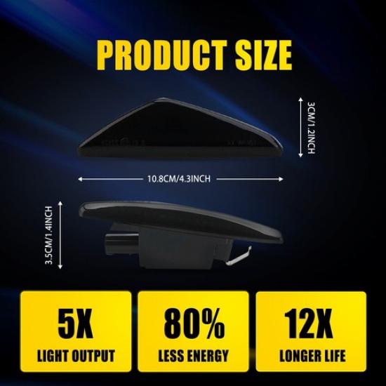 Dynamic Amber Fender Smoked LED Side Marker For X5 Lights BMW E70 2006-2010