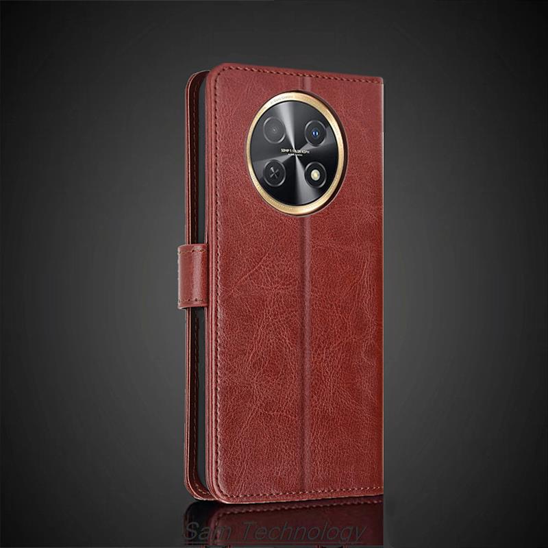 Étui portefeuille en cuir PU avec porte-cartes pour Huawei Nova Y91