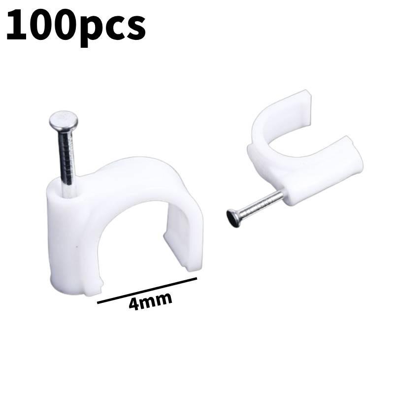 

Type R 100pcs Round Cable Clips Wire Network Cable Fixer Pe Material Tool Wiring 4mm білий