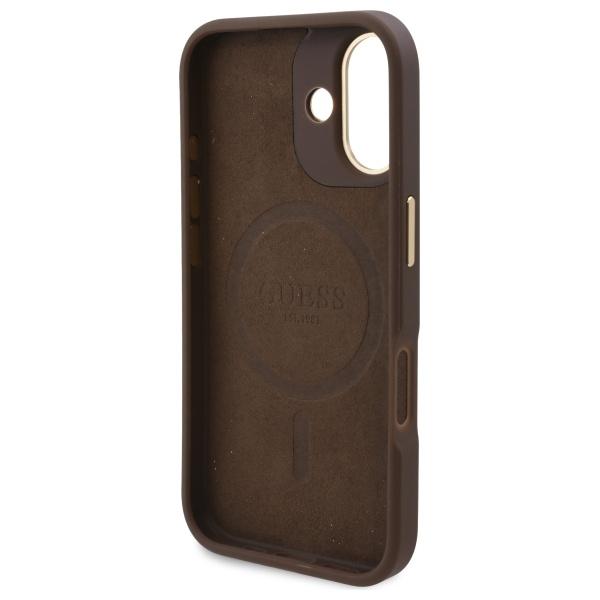Guess Guhmp16Su4Gprw Iphone 16 6.1 Brązowy/Brown Hardcase 4G Logo Plate Magsafe