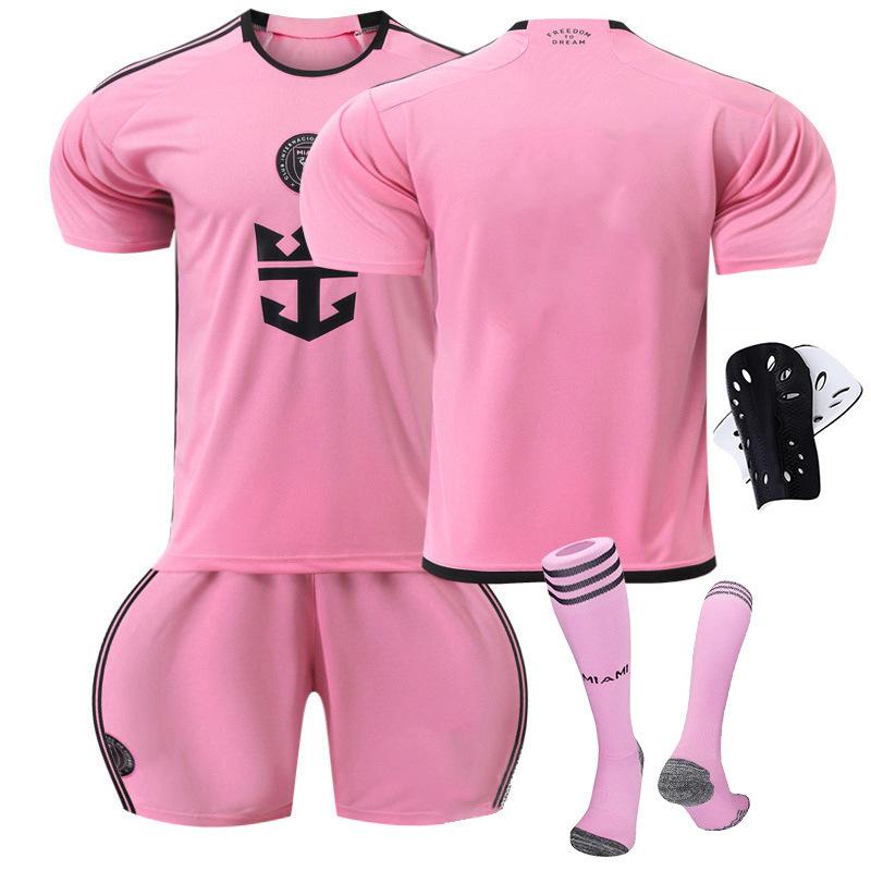 2425 Miami Home Court No. 10 Messi Football Jersey 9 Suarez Jersey Powder Set Trendy Football Jersey