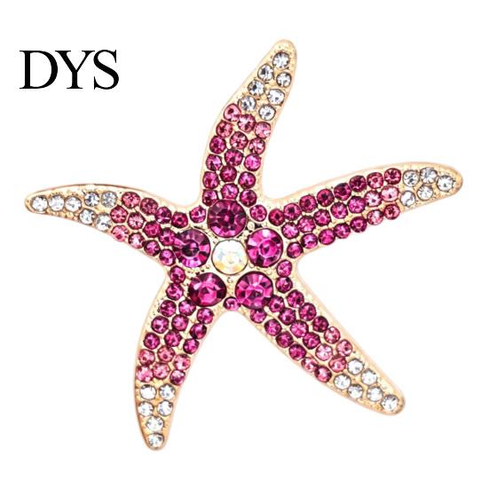 Sea Animal Brooch Vintage Rhinestone Starfish Brooch, Ocean Metal Lapel Pin, Pin Jewelry for Suit Dress Coat Scarf Bag Decoration