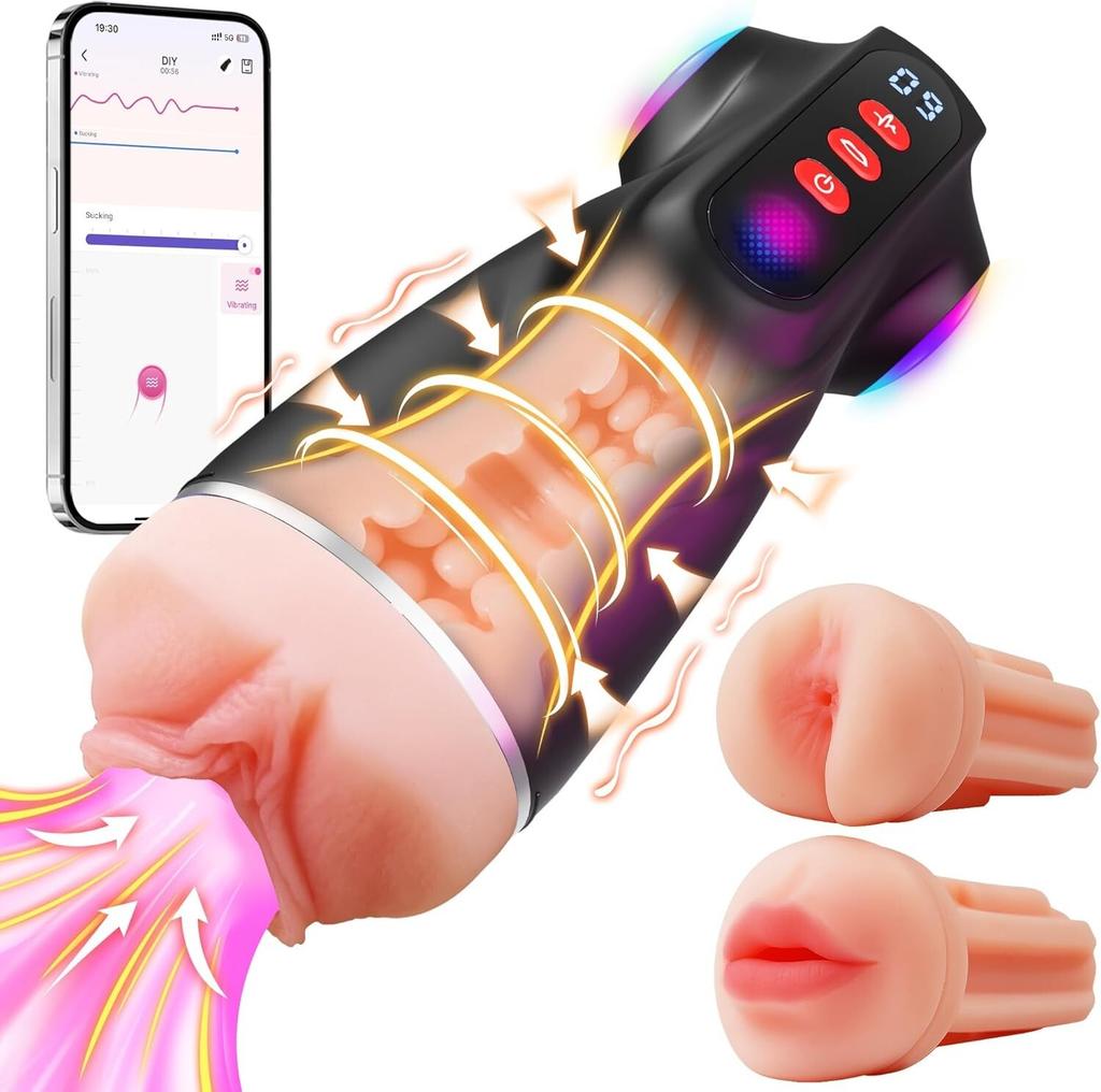 Automatischer männlicher Masturbator mit APP-Steuerung 9 Saug-, Vibrations- und Stoßmodi Sexspielzeug für Männer Penis Pumpe Erwachsenen Blowjob Stroker