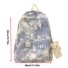 Canvas Retro Tie Dye Women'S School Double Backpack Women'S Solid Color Girl Junior High School Backpack