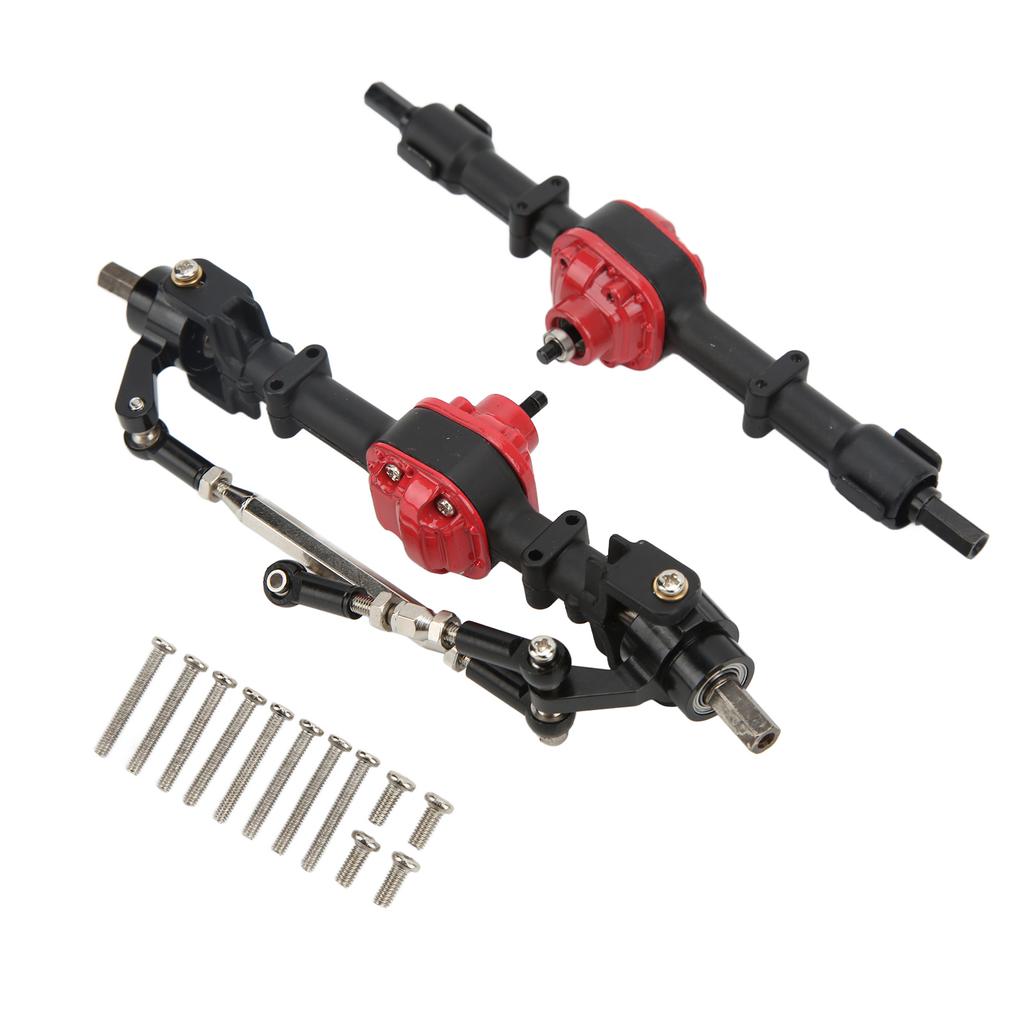 RC Car Metal Front Rear Axle Set for MN D90 D91 99S FJ45 1 12 RC Car Upgrade PartsBlack Red