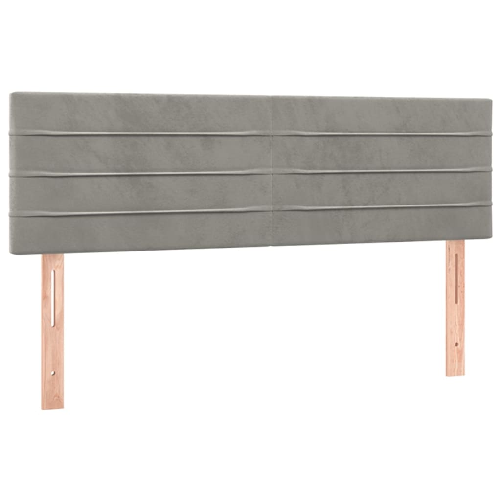 Vidaxl Zagłówek Do Łóżka Z Led, Jasnoszary, 144X5X78/88 Cm, Aksamit