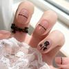 24pcs-Wearable Fake Nail Ins Sweet Cool Personalized Black Rose Detachable Nail Products Short Nail Slices