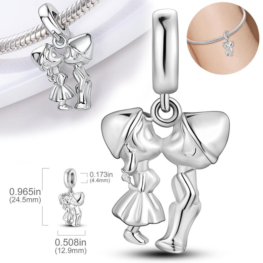 Infinite Love Couple Pendants Copper Original Beads Fit Original Charms Bracelet Beads Jewelry Gifts For Women