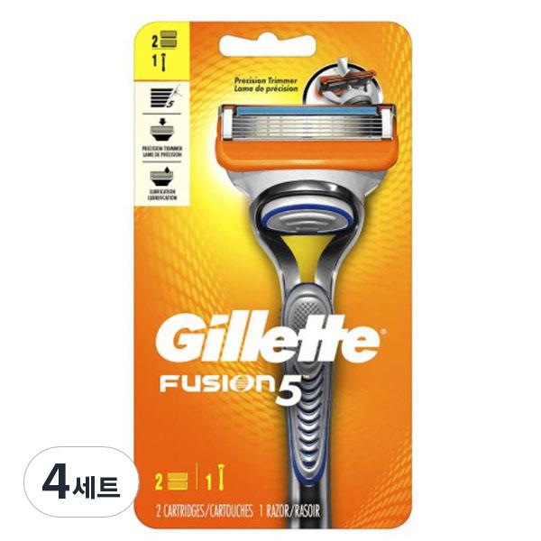 

Gillette Fusion Manual Razor Handle + Blade 2p, 1 piece, 4 sets ,Korean razor blade