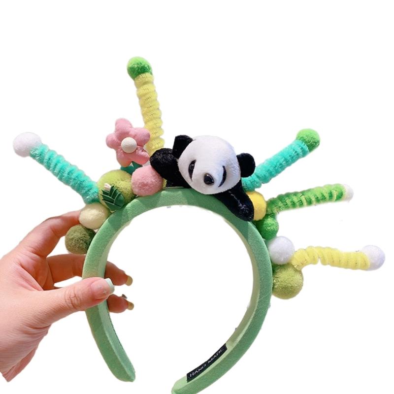 

Милая повязка для волос в прямом эфире на Хэллоуин для женщин и студентов, повязка на голову для фотосессии в форме панды, повязки на голову для косплея 6