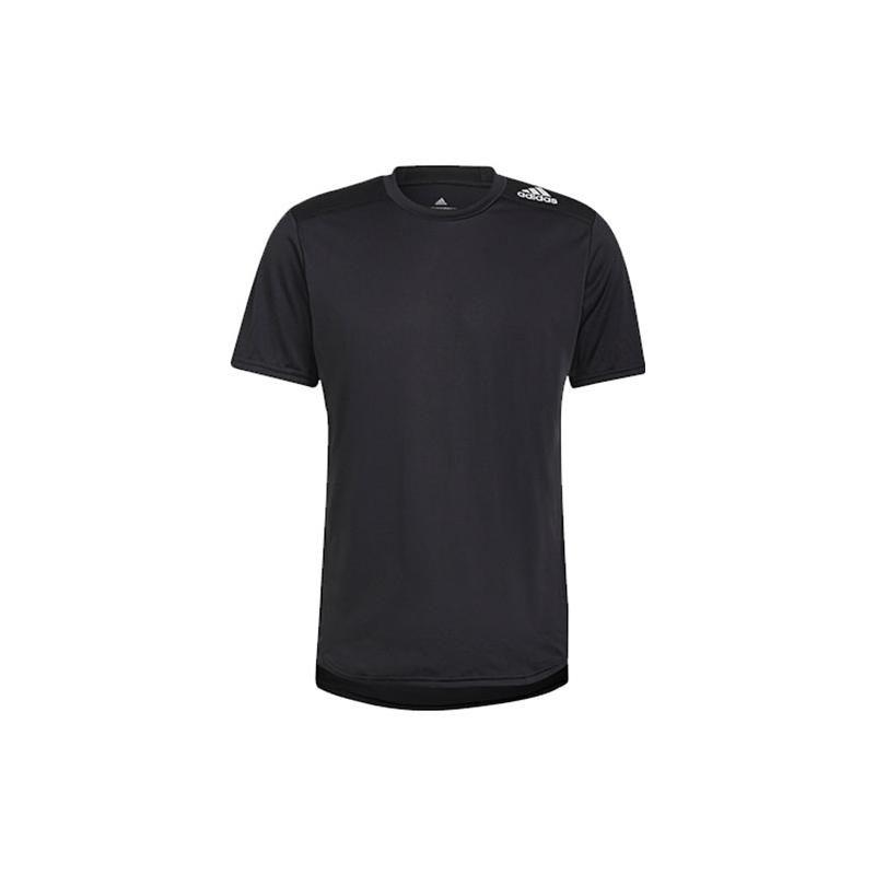 adidas T Shirts Men's Black Crew Neck Moderate Straight Fit HC9836