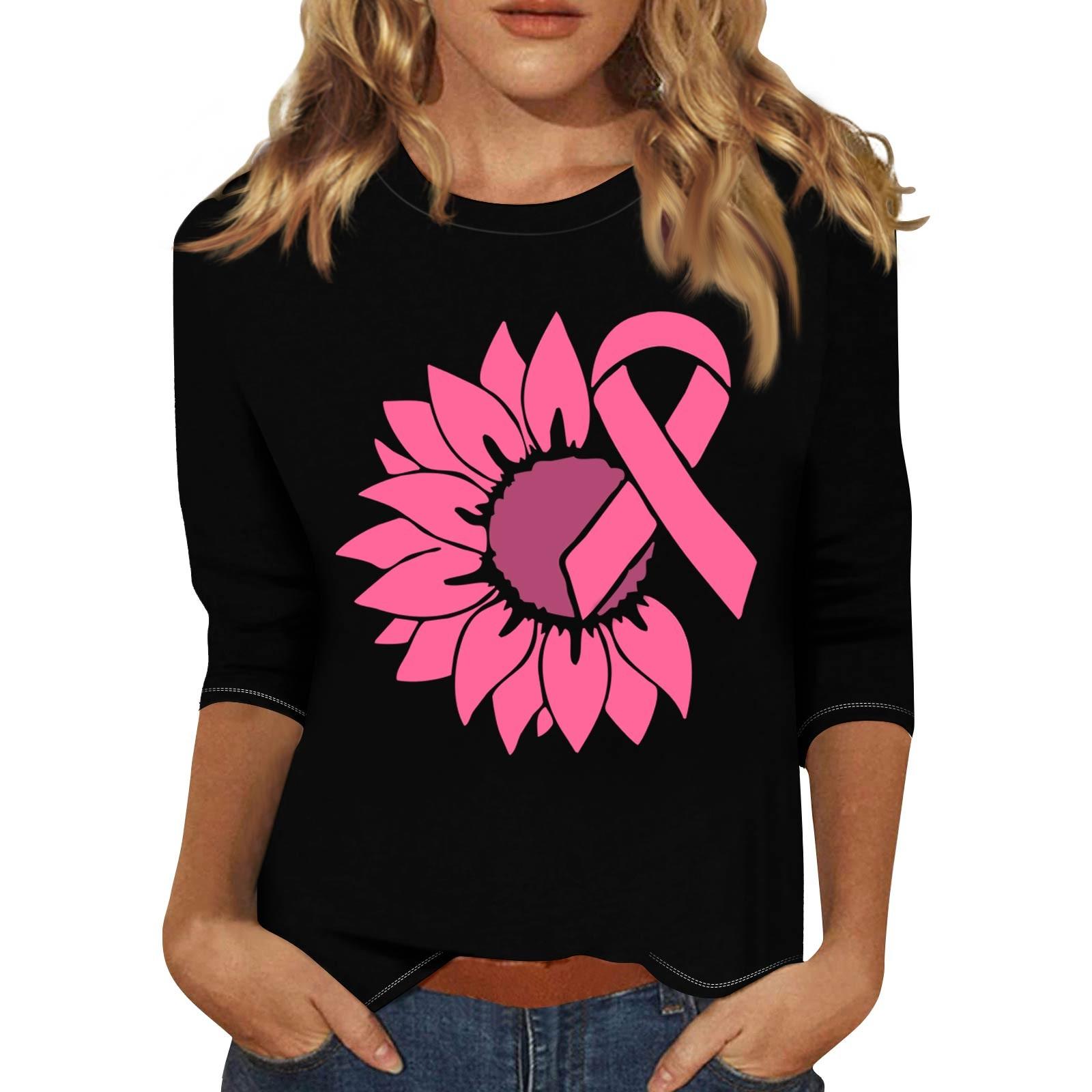 

Женская модная и повседневная футболка с круглым вырезом и рукавом семь четвертей L чёрный