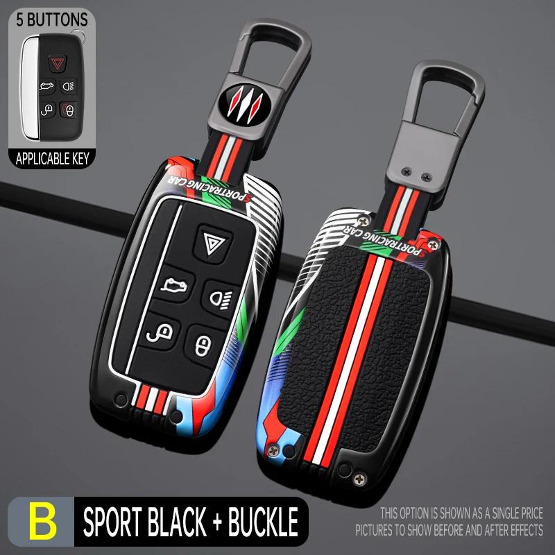 Racing Style Metal Car Key Case Fob Cover for Land Rover Evoque Discovery 4 Evoque for Jaguar F-Pace F-Type XE XF XJ Freelander