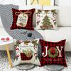 Christmas Digital Printed Christmas Tree Classic Red and Black Plaid Christmas Style Home Sofa Decoration Cushion Cushion