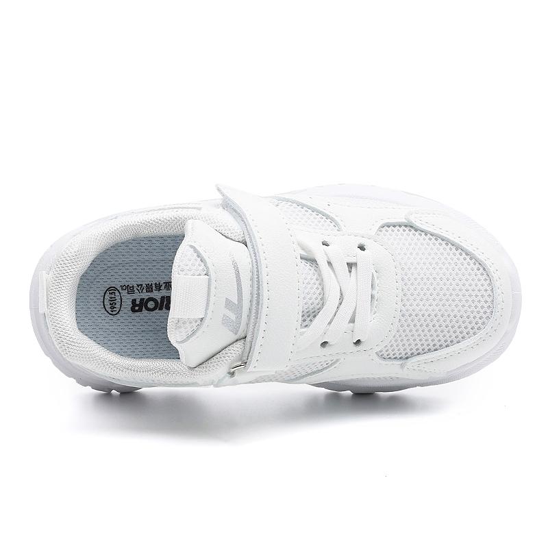 Warrior Synthetic Leather Fabric Sports Fashion Trendy Versatile Lightweight Breathable Running Shoes Kids Sneakers White WZ(CL)-1238