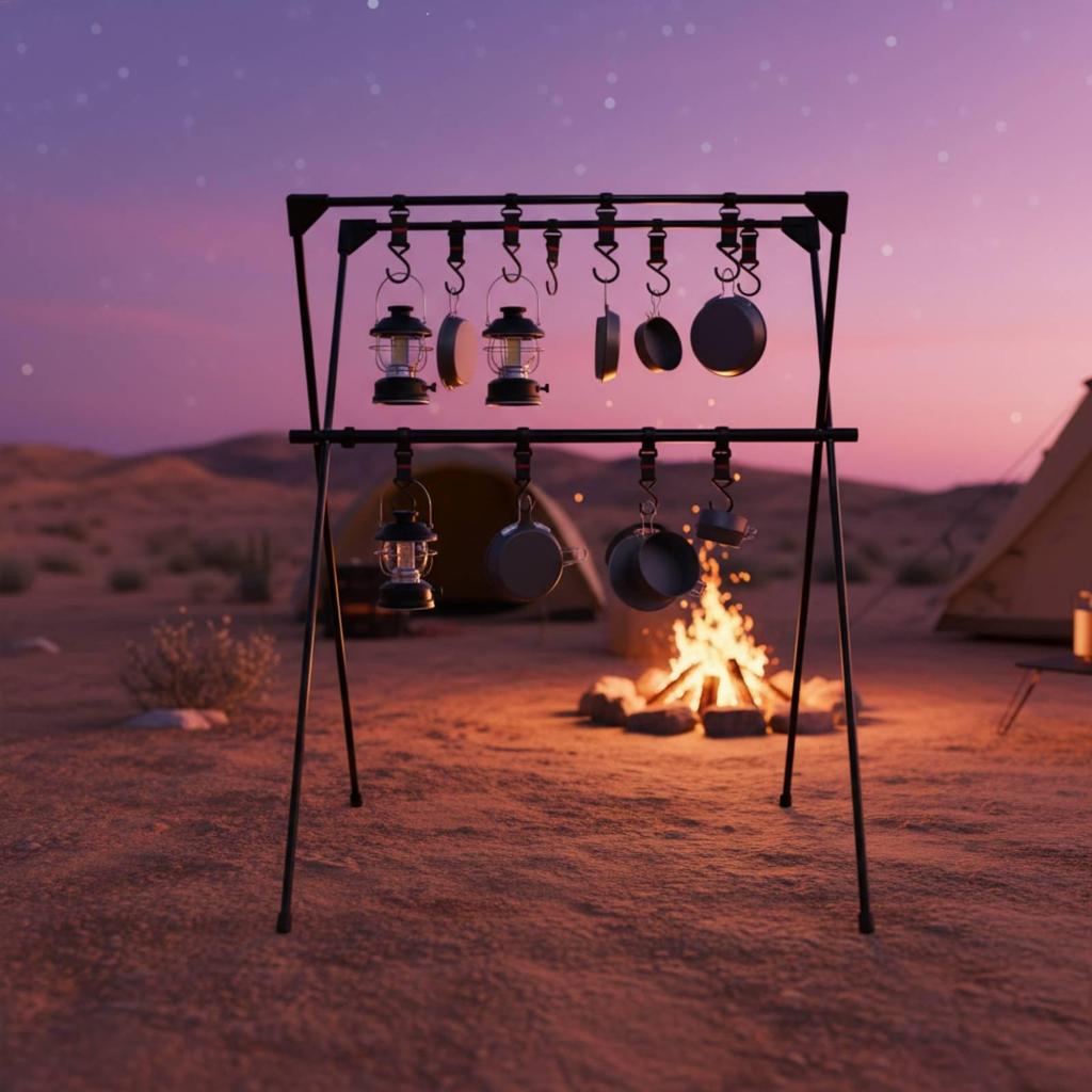X-Shaped Camping Rack Multifunctional Collapsible Triangular Shelf Quick Setup