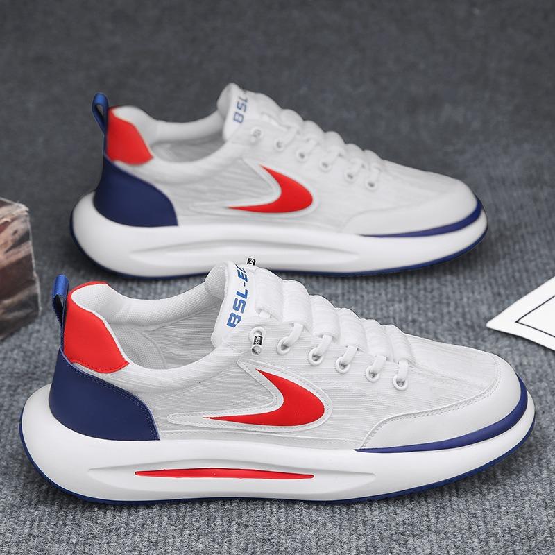 

Men s shoes spring new breathable ice silk mesh shoes trendy versatile dad shoes soft sole sports and leisure 44 красный