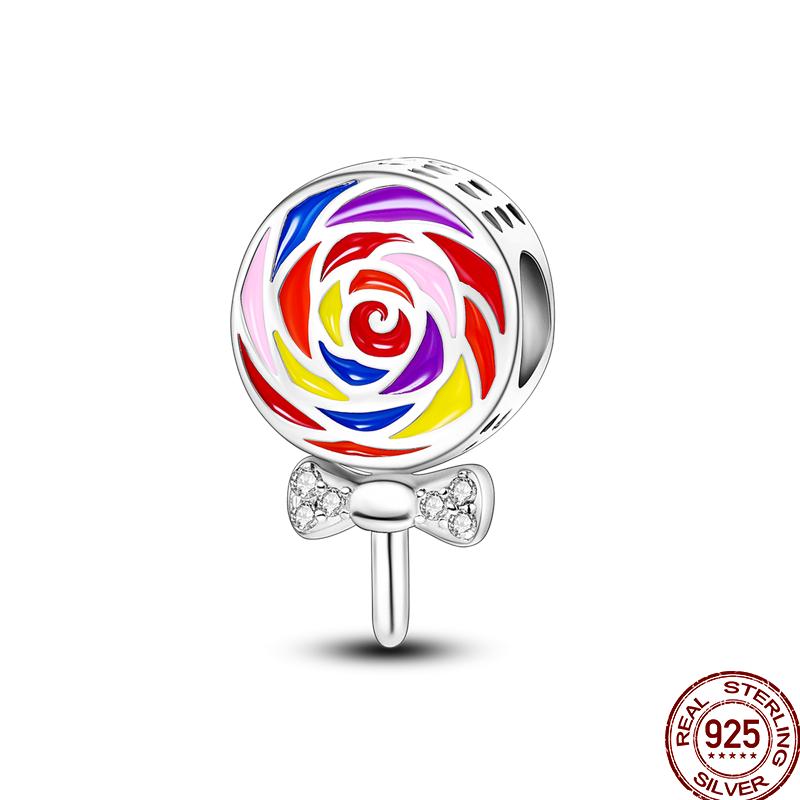 Copper Colored Zircon Rainbow Unicorn Mermaid Flower Charm Beads Suitable For 3Mm Original Bracelet