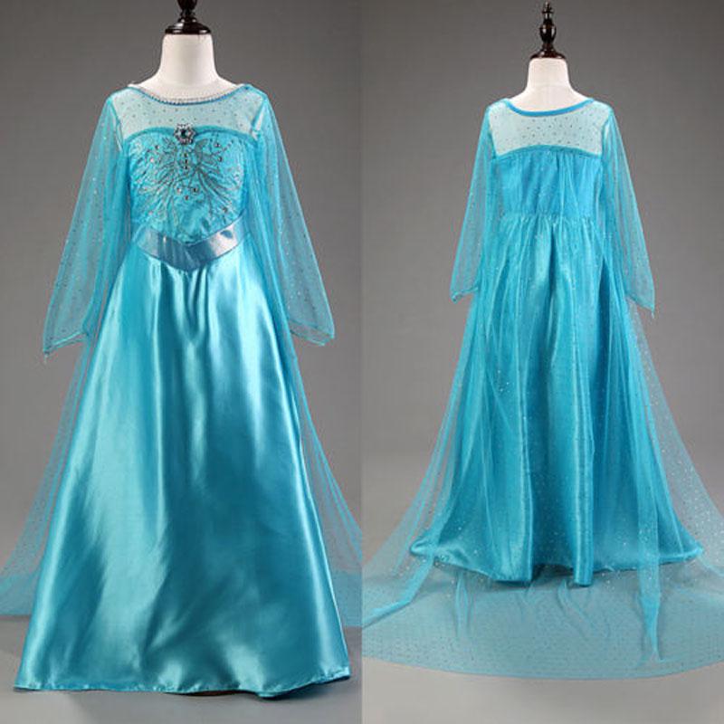 Belle Princess Cinderella Dress Girls Kids Party Cosplay Fancy Costume Dress 