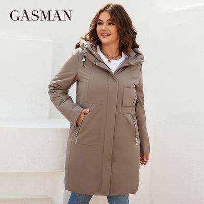 GASMAN frauen jacke frühling 2022 lange Mode Frau mantel mit kapuze taille casual Outwear Marke Hochwertige dame parkas 8293