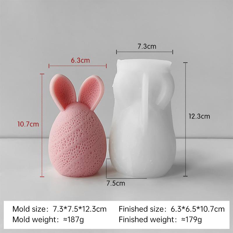 DIY Easter Bunny Egg Candle Mold Egg Shape Aroma Plaster Resin Decoration Silicone Molds Easter Candle Making Supplies
