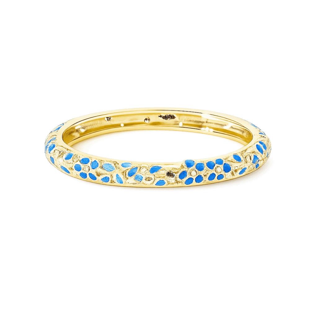 Traditional Flower Crystal Bangle Colorful Women's Hand Bracelet Vintage Cloisonne Bangle Ladies