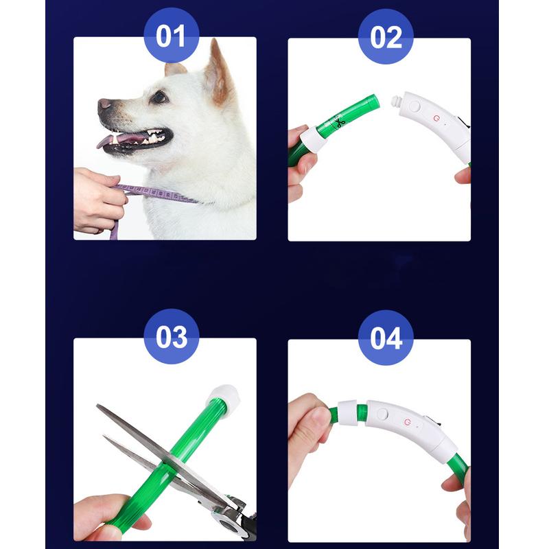 LED Luminous Collar USB Charging Luminous Three Flashing Modes Teddy Golden Retriever Bichon Pet Dog Luminous Collar