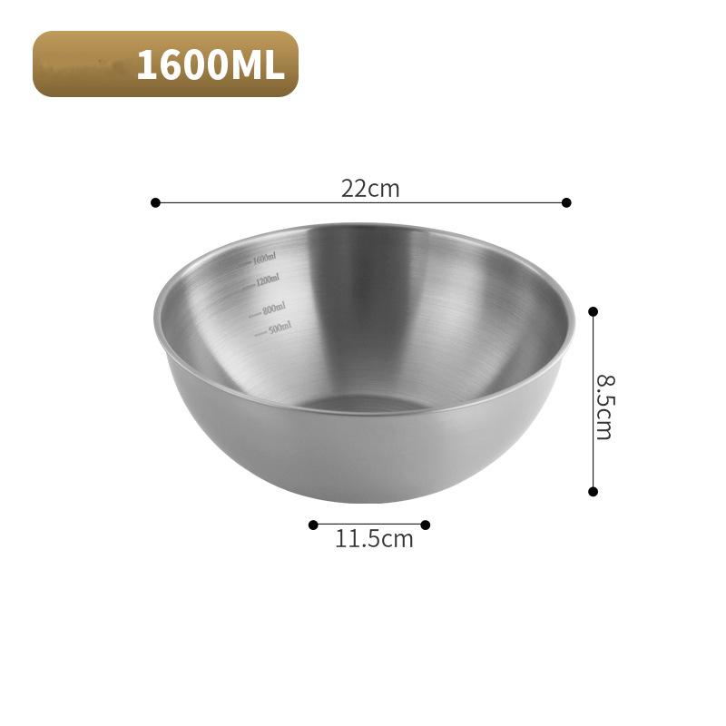 Bol de salată din oțel inoxidabil de uz casnic cu cântare coreeană Ramen Fidea Fructe Boluri pentru amestecare Veselă de bucătărie Veselă Ustensile