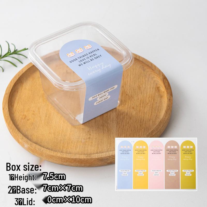 Square Mousse Soy Milk Cake Box: Wooden Cup Packaging for Tiramisu and Dessert Baking