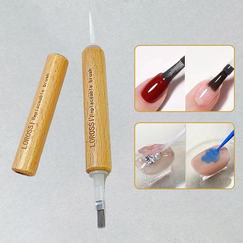 40/60 Stück Nagellackpinsel mit Doppelkopf-Stiftdose, Ersatzkopfpinsel, Nagelbürste, Flüssigkeitsapplikatoren, Maniküre-Werkzeuge