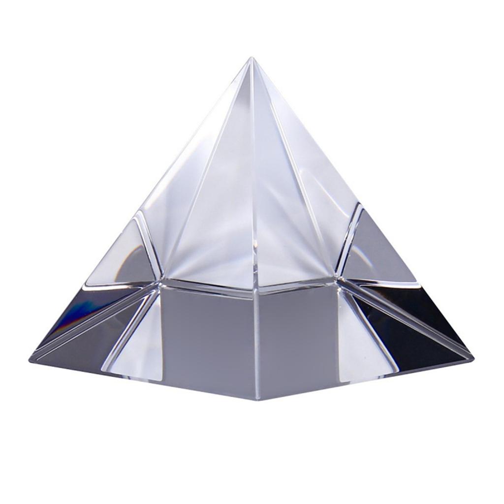 Optical Crystal Pyramid Prism 2.4 Inch Multi Color Toy and Desktop Decor Used for Physics Science Photography
