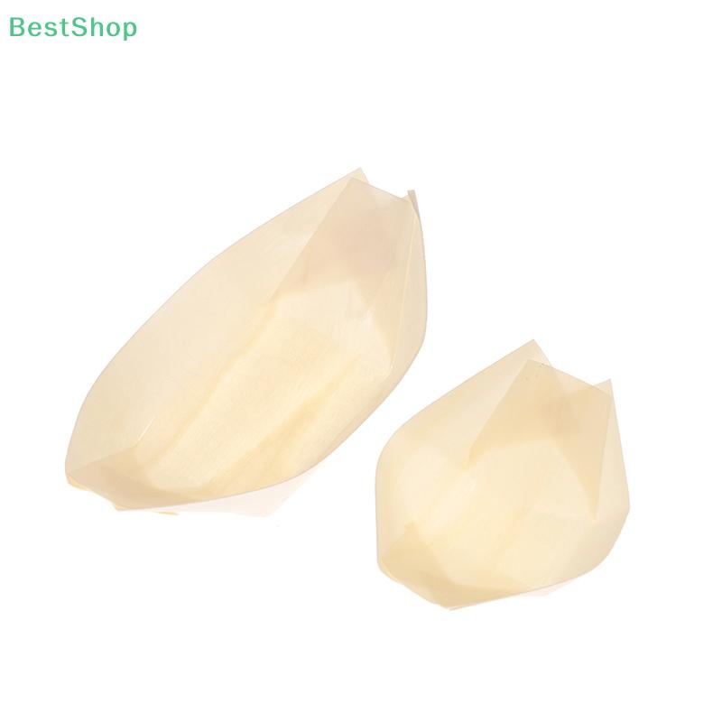 50Pcs Sushi Salad Dessert Bowl Pine Wood Serving Bowl Home Party Wedding Supplies