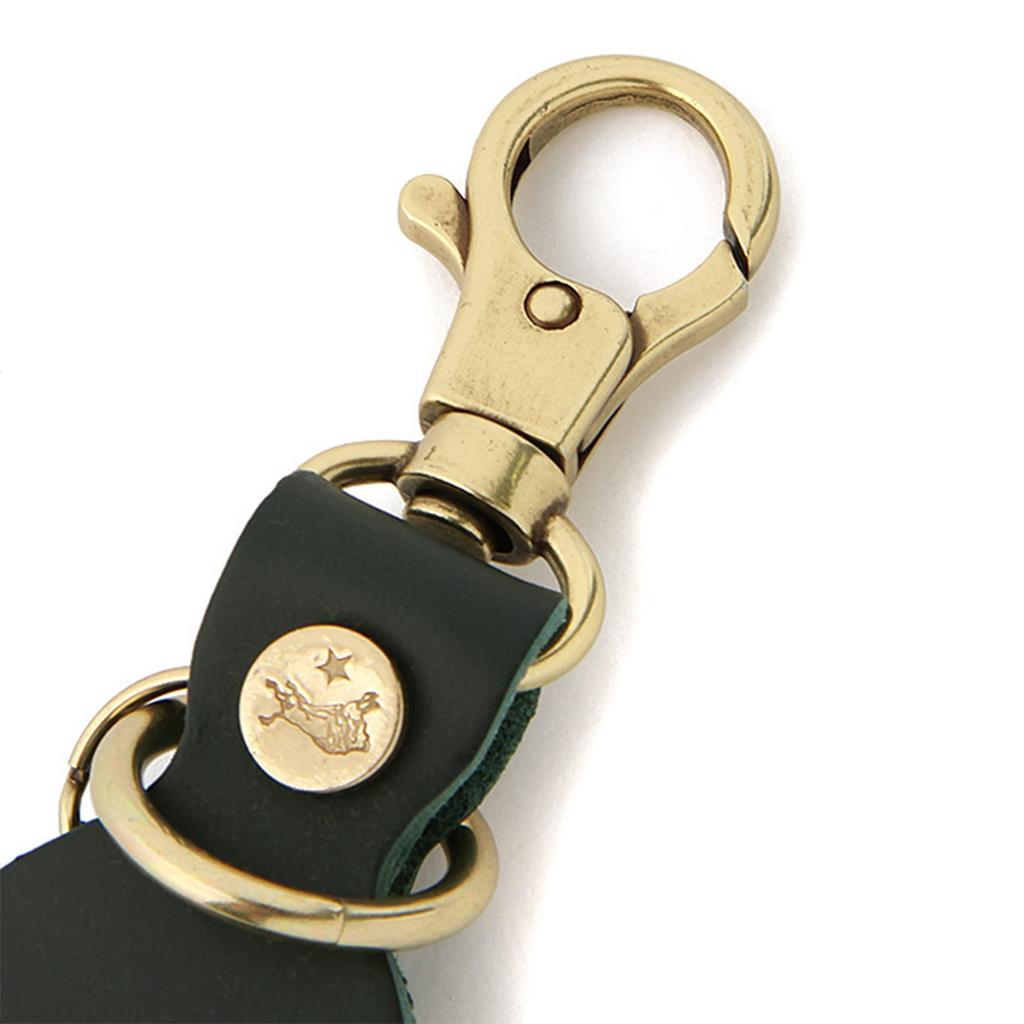 IL BISONTE Genuine Leather Key Ring, Keychain, Cowhide Leather, Unisex, Discolored Brown
